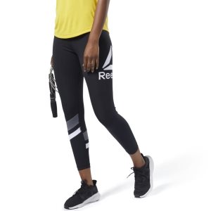 Reebok Workout Ready Big Logo Tights Damen - Schwarz - DE 192-UTX